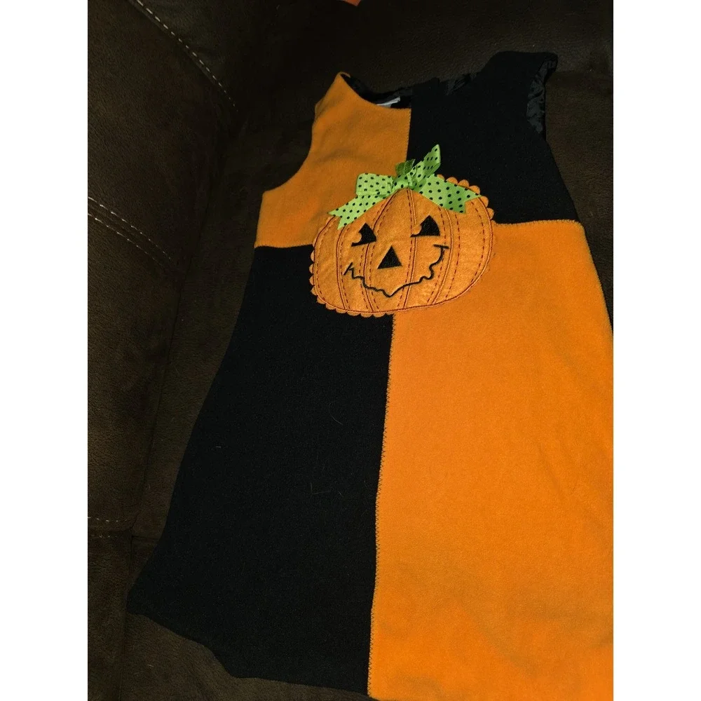 Bonnie jean fall autumn Halloween pumpkin dress size 6x
